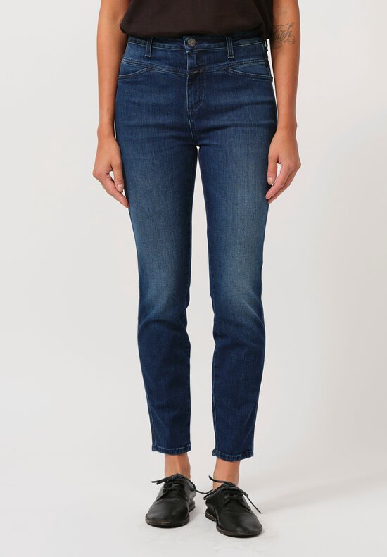 Closed Skinny Pusher High-Rise Jeans in Dark Blue	