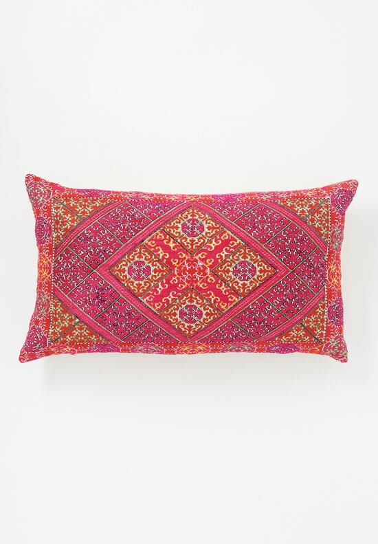Antique Sindh Silk Pillow Fushia Pink, Red