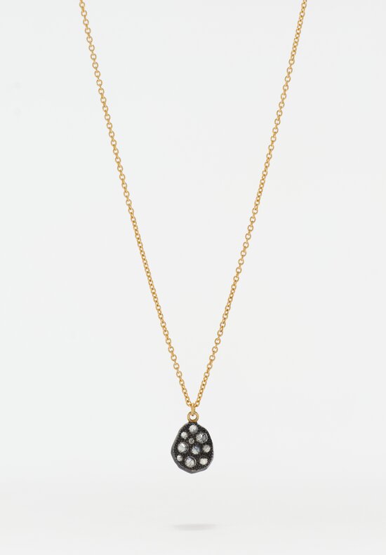 TAP by Todd Pownell 18k, Oxidized Silver, Inverted Diamond Pendant Necklace