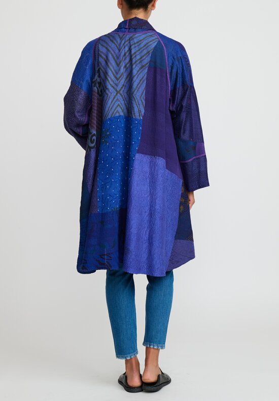 Mieko Mintz 2-Layer Vintage Georgette Silk Kimono Long Jacket	