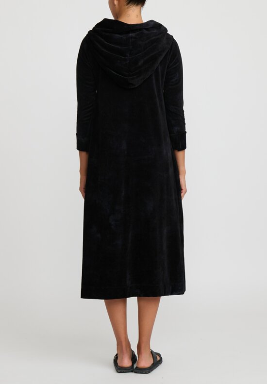 Gilda Midani Pattern Dyed Cotton Longsleeve Hooded Maria Dress in Fire Ring