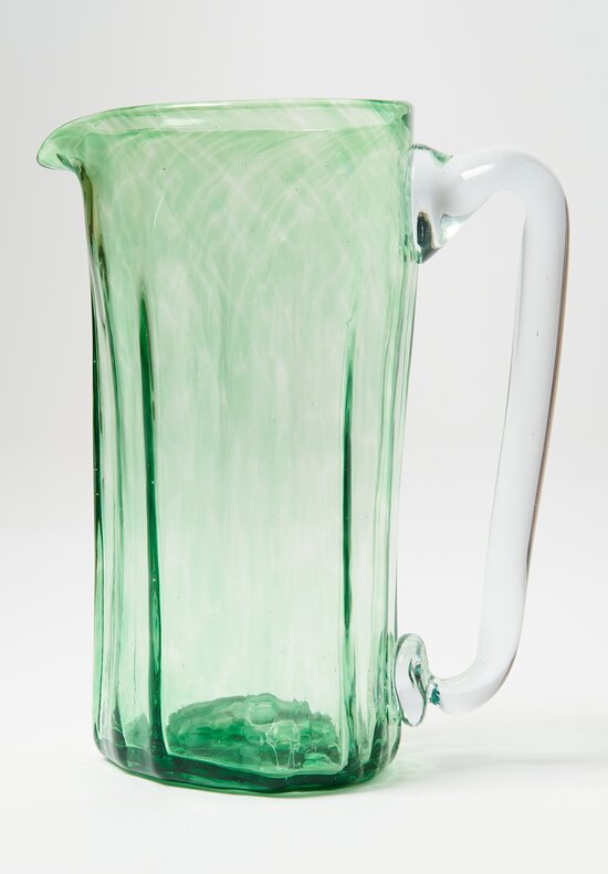Studio Xaquixe Small Handblown Glass Pitcher Bristol Green	