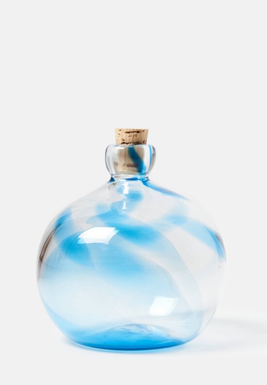 Studio Xaquixe Medium Handblown Glass Tejocote Turquoise Blue	
