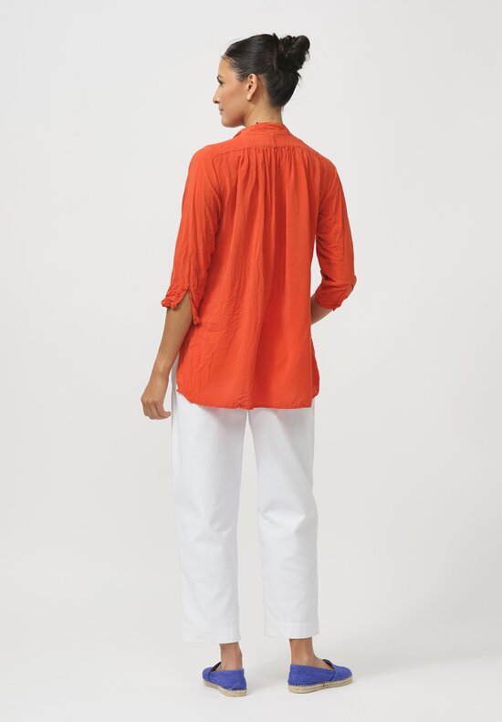 Daniela Gregis Washed Silk Pepe Kora Shirt in Orange	