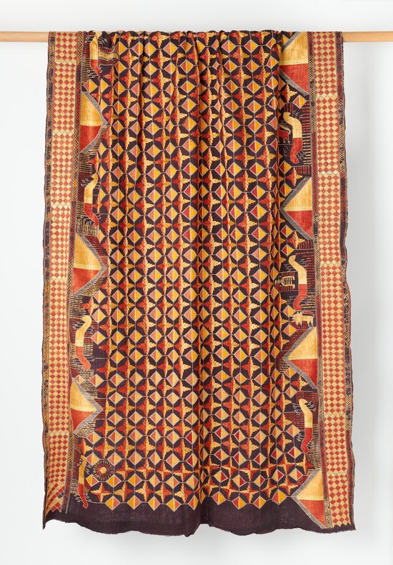 Early 20th Century Silk Embroidered Sainchi Phulkari