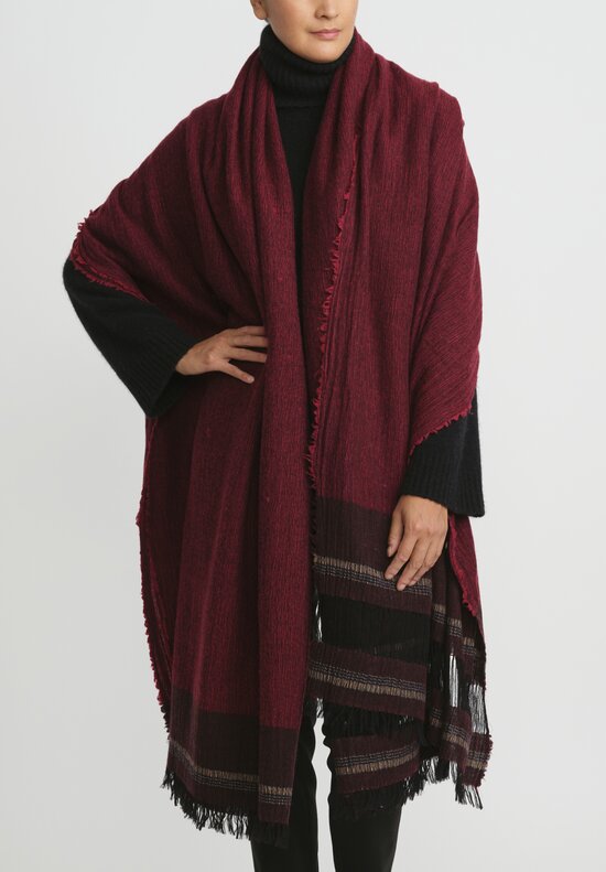 The House of Lyria Wool and Cotton Babacar Throw in Red, Brown