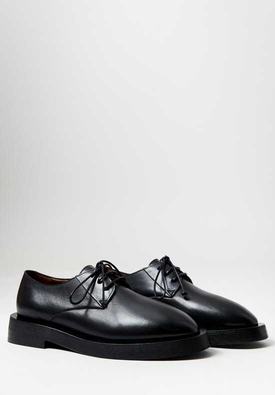 Marsell Leather Mentone Derby Shoe	in Black