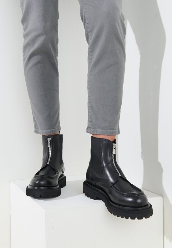Officine Creative Leather Wisal Buttero Boots in Black
