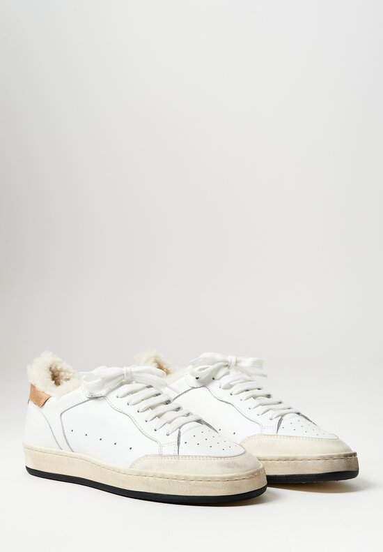Officine Creative Leather Magic Low Top Sneakers in Dirty Tofu White