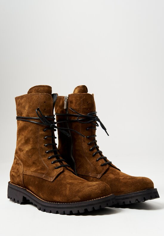 Officine Creative Suede Loraine Jefferson High Ankle Boots in Brown
