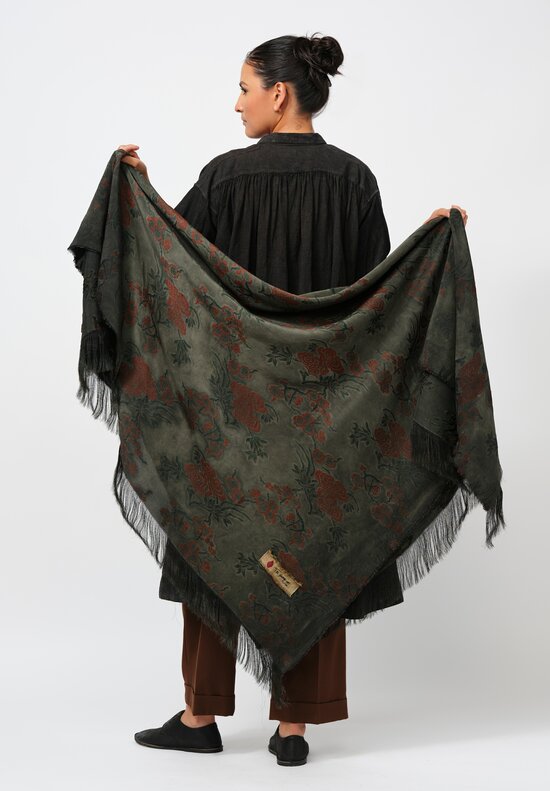 The House of Lyria Floral Esiodo Scarf in Charcoal Grey	