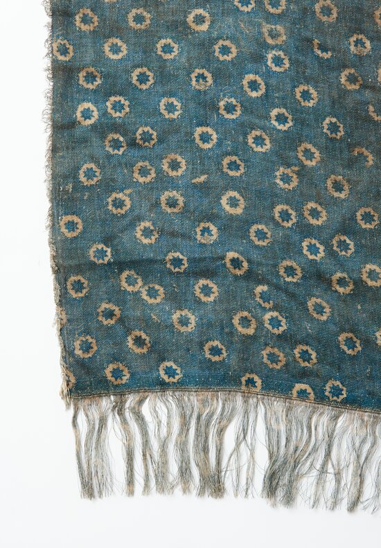 The House of Lyria Linen Large Tormento Throw in Indigo, Natural