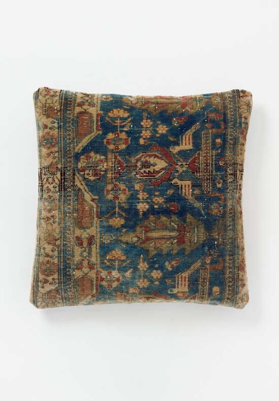 Vintage Handloomed Turkish Wool Oldkilim Flatweave Rug Pillow	