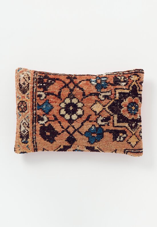 Vintage Handloomed Persian Wool Rug Pillow	