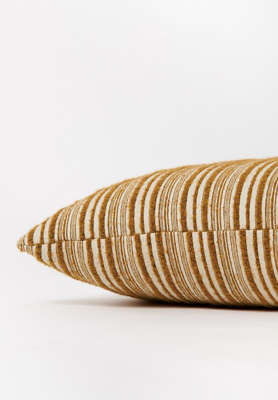 The House of Lyria Textured Stripe Sorapis Pillow in Gold & Natural	