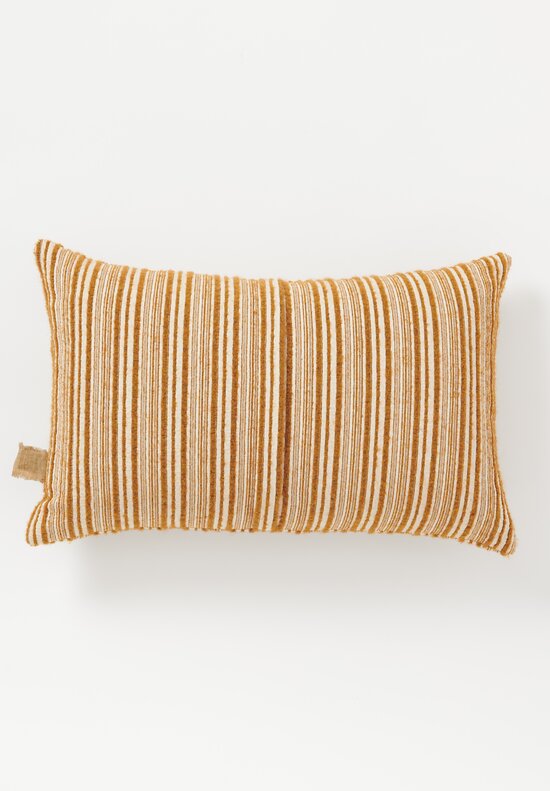 The House of Lyria Textured Stripe Sorapis Pillow in Gold & Natural	