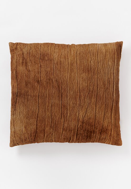 The House of Lyria Cotton and Metallic Velvet Philine Pillow in Golden Brown