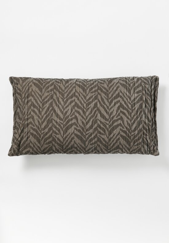 The House of Lyria Cotton and Metallic Velvet Fleo Pillow in Grey Zebra	