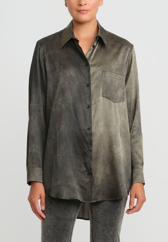 Uma Wang Silk Evaristo Tavella Shirt in Grey