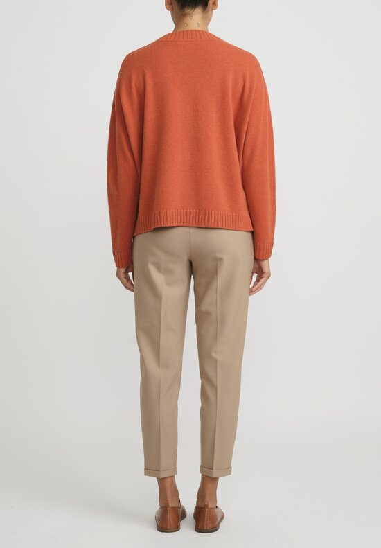 Antonelli Virgin Wool Gaeta V Neck Sweater in Orange	