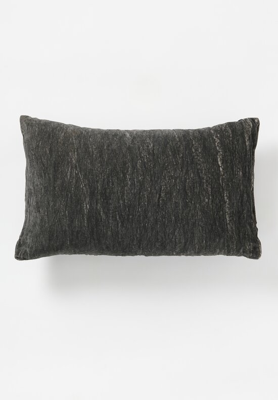 The House of Lyria Cotton and Metallic Velvet Velutina Pillow in Grey	
