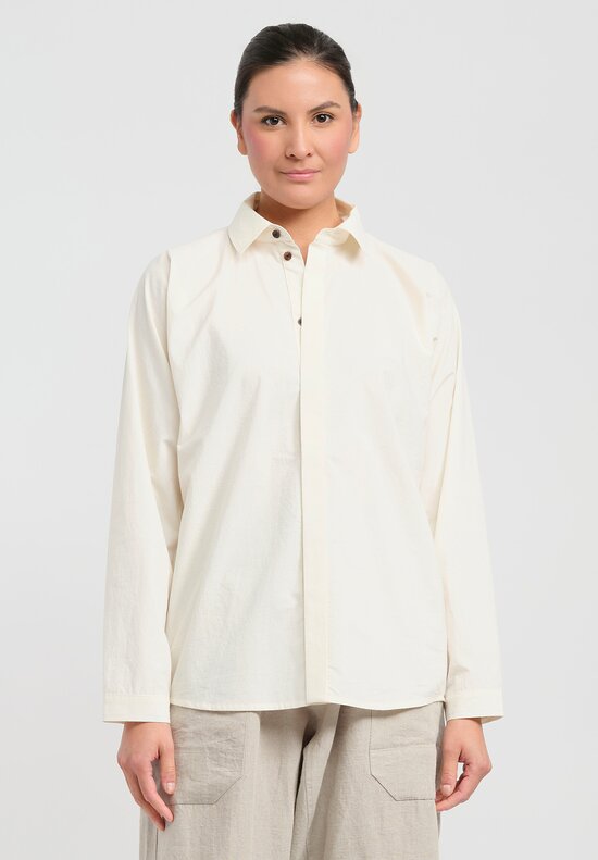Jan-Jan Van Essche Organic Kinari Cotton & Hemp Shirt in Natural	