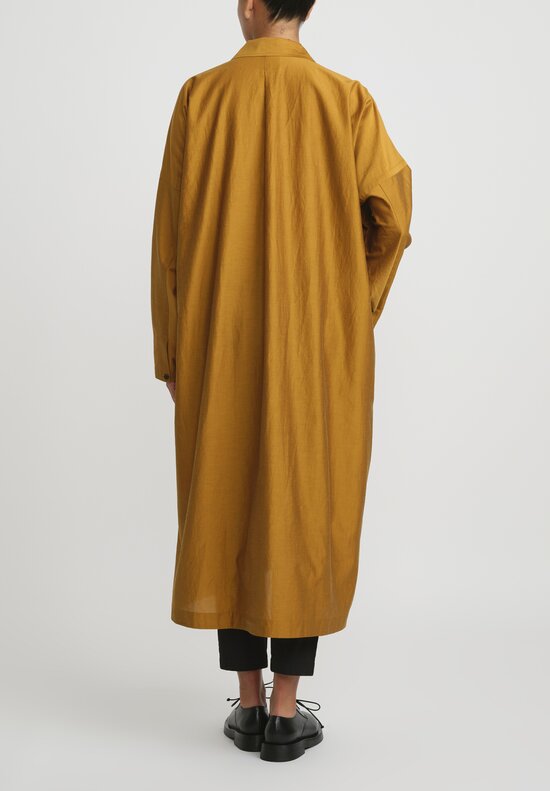 Jan Jan Van Essche Cotton & Silk Long, Loose Shirt	in Gold