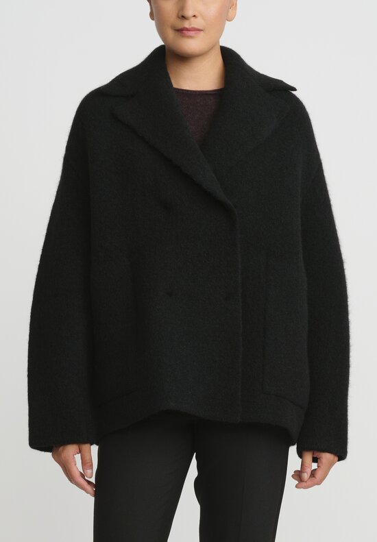 Boboutic Felted Knit Short Coat in Black