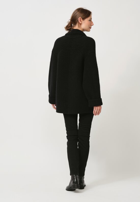 Boboutic Wool & Yak Knit Wool Short Coat in Black	