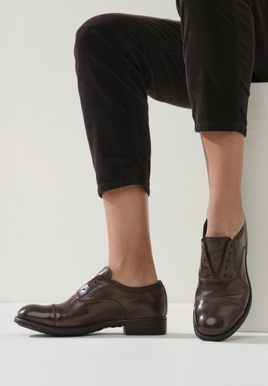 Officine Creative Leather Calixte Ignis T. Shoes in Cigar Brown	