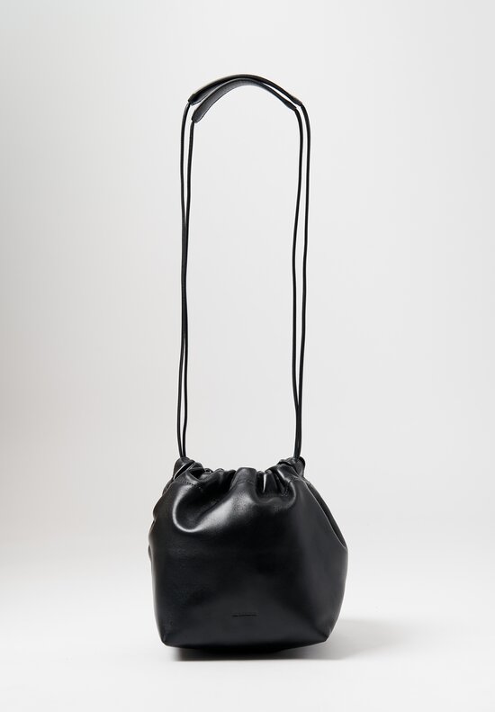 Jil Sander Nappa Leather Dumpling Shoulder Bag in Black	