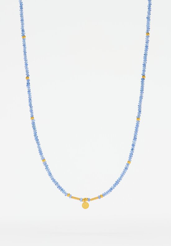 Greig Porter 18K Gold Disk & Blue Sapphire Necklace