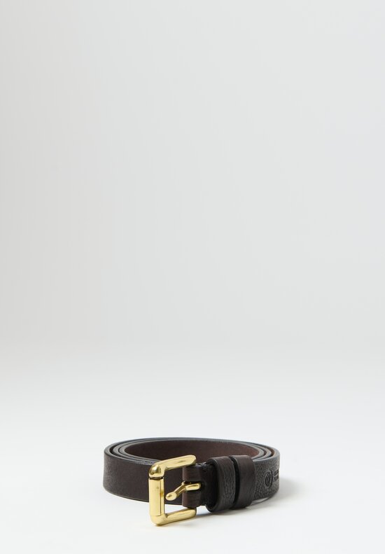 Massimo Palomba Small Leather Selleria Brass Buckle Belt	