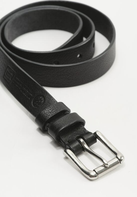 Massimo Palomba Stainless Steel Buckle Small Leather Selleria Belt in Black	