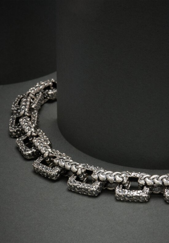 Dian Malouf Sterling Silver Square Chain Necklace	