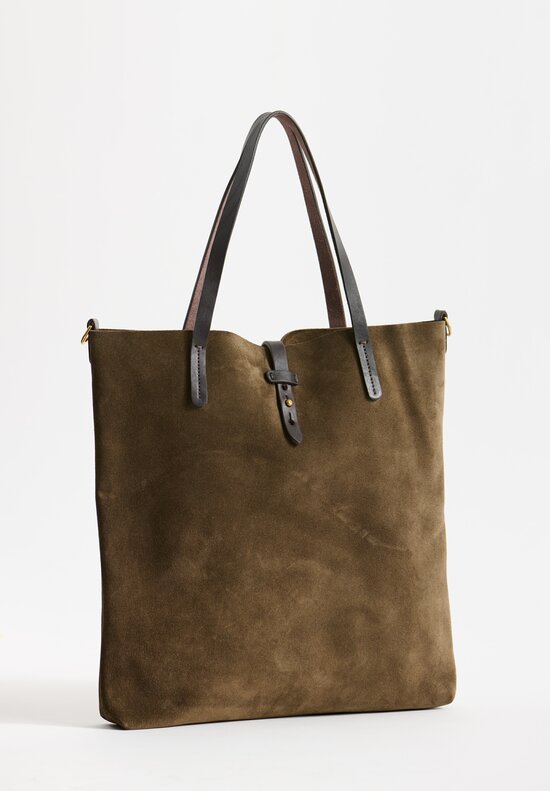 Massimo Palomba Suede Zeidi Shoulder Bag in Olive Green	