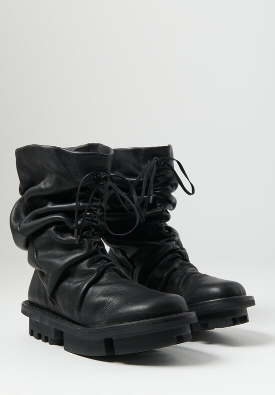 Trippen Gathered Leather Pressure Boot in Black