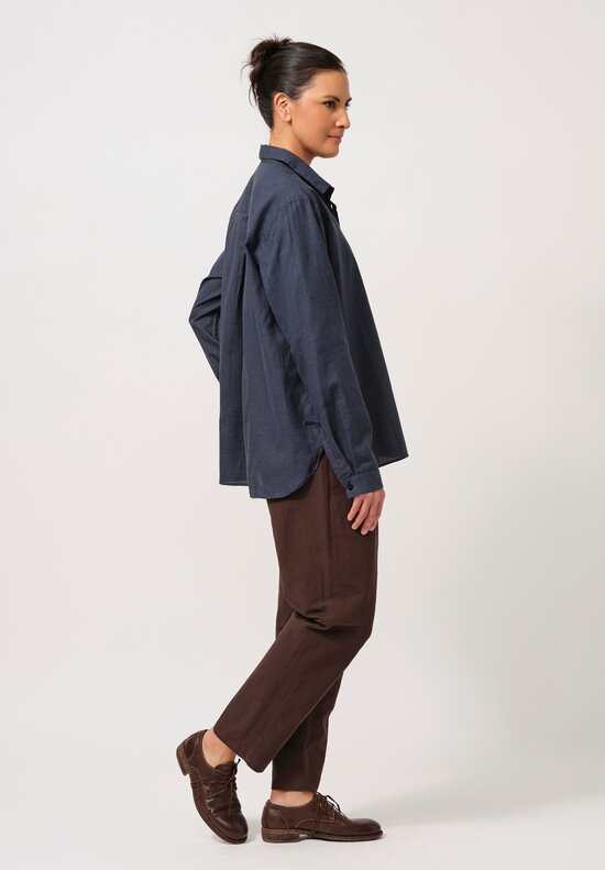 Bergfabel Cotton Loose Tyrol Shirt in Blue Check	