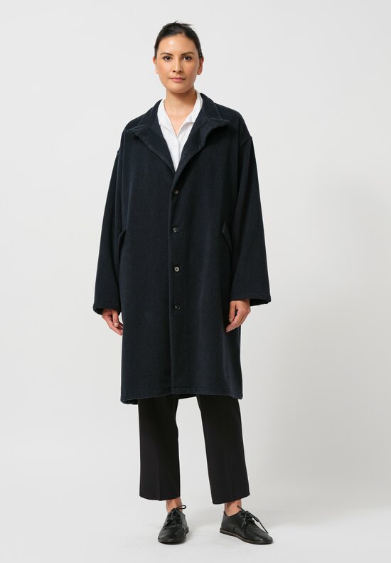 Bergfabel Cashmere Oversized Coat in Petrol Blue	