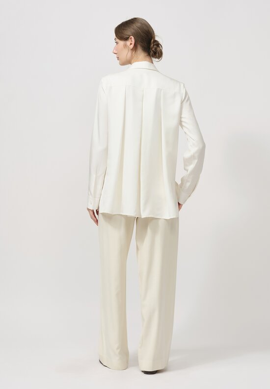 The Row Silk Rufos Pant in Antique Cream	