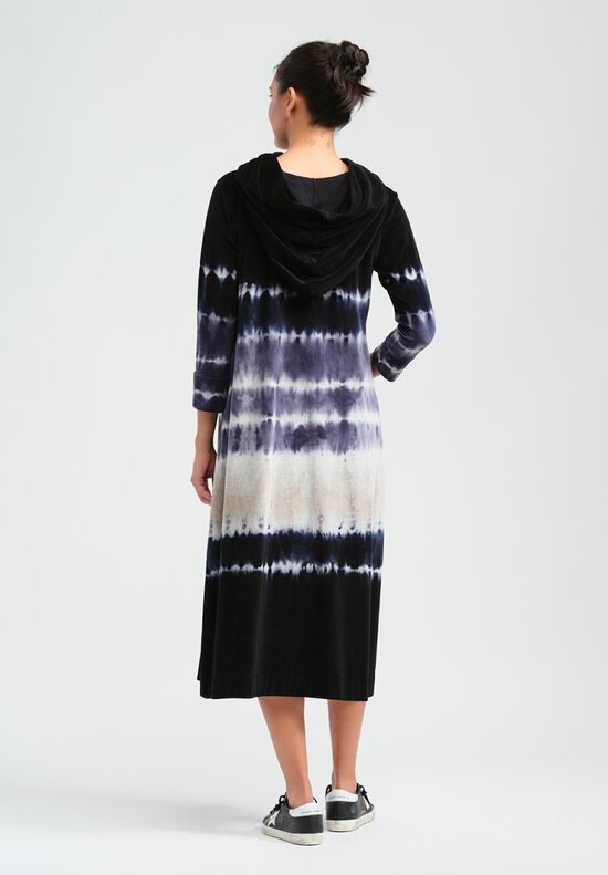 Gilda Midani Pattern Dyed Hooded Maria Dress in Blue Indigo Row