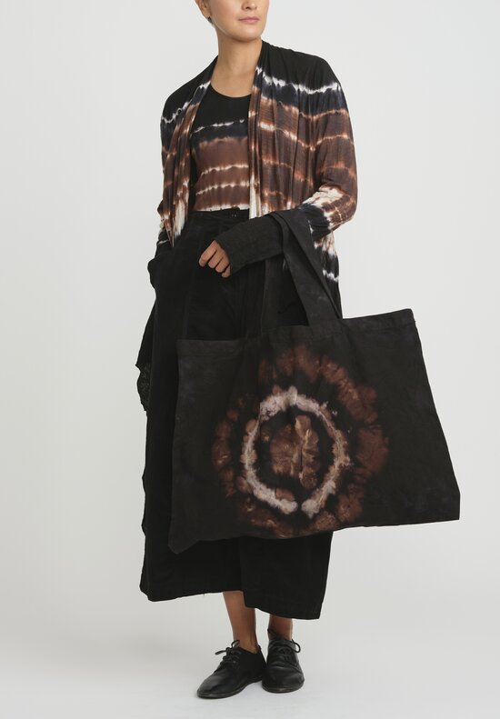 Gilda Midani Canvas Fire Ring Tote Bag in Brown & Black	