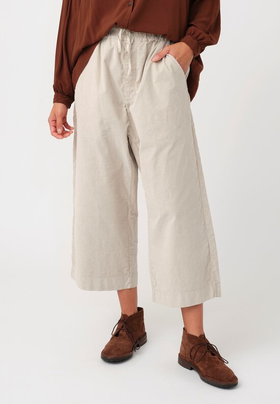 Album di Famiglia Cotton Velvet Wide & Short Pants in Fog Grey