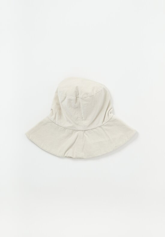 Album di Famiglia Cotton Velvet Wide Brim Hat in Natural Fog	