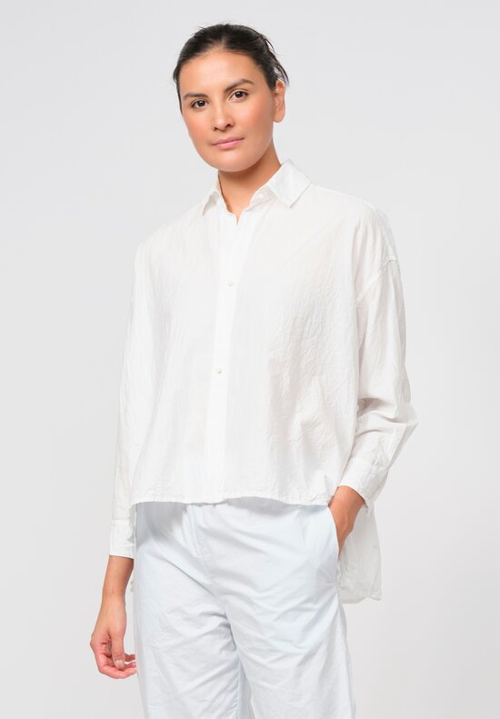 Daniela Gregis Washed Cotton Uomo Larga Corta Note Lavata Shirt in Bianco White	