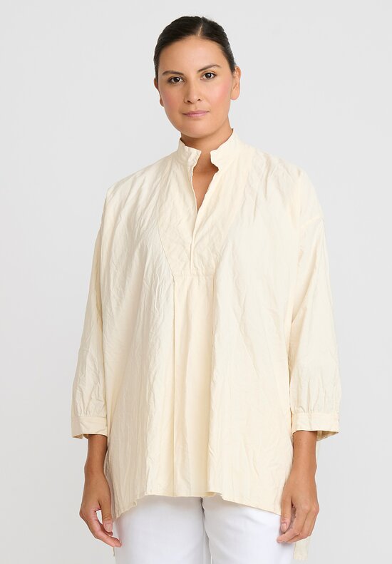 Daniela Gregis Washed Cotton Camicione Kora Lavato Shirt in Panna Cream