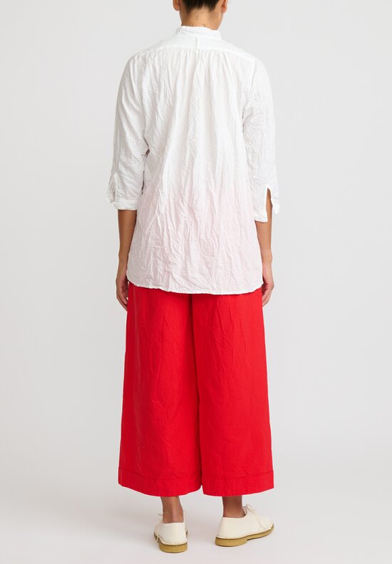 Daniela Gregis Washed Cotton Wide Leg Pigiama Pants in Rosso Red