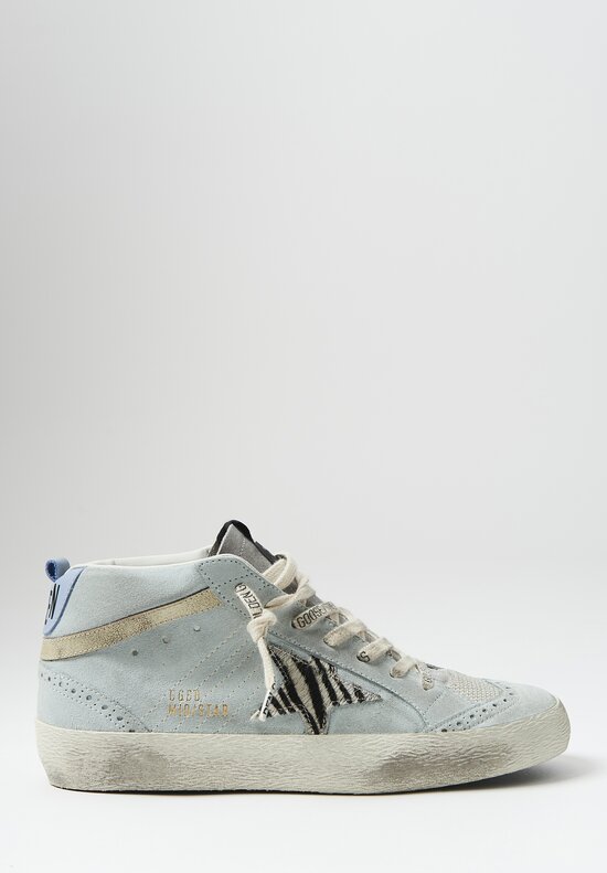 Golden Goose Suede Mid Star Classic with Zebra Horsy Star	