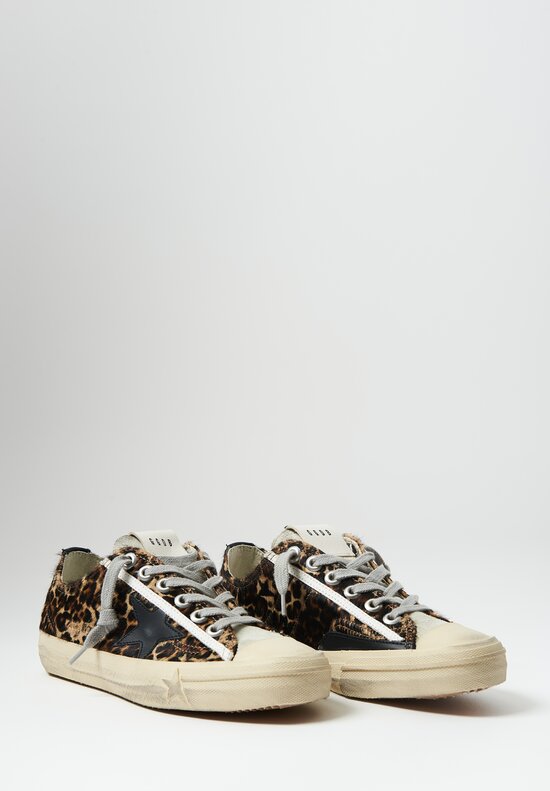 Golden Goose Leopard Horsy V-Star 2 Sneakers	