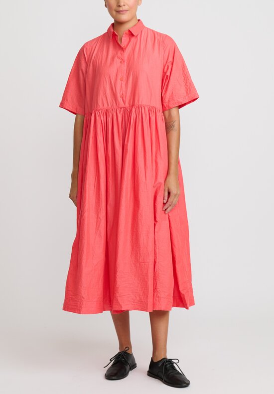 Casey Casey Light Paper Cotton Ethal Dress in Coral Pink